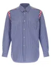 Comme Des Garçons Shirt Striped Collar Button-down In Blue