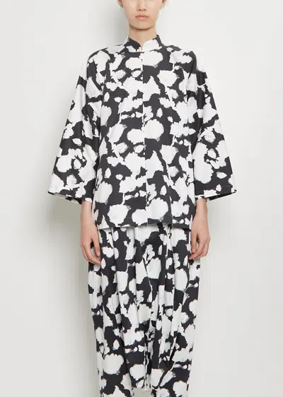 Comme Des Garçons Cotton Satin Pique Floral Pattern Jacket
