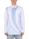 Comme Des Garçons Striped Cotton Shirt With Button-down Collar