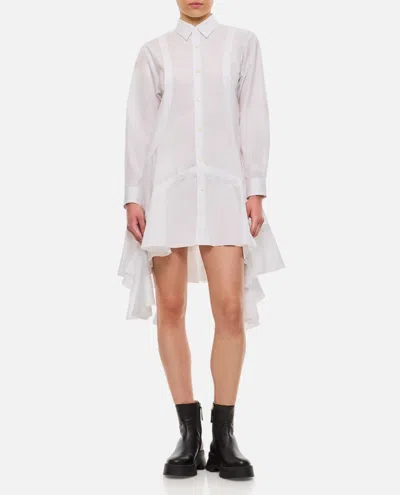 Comme Des Garçons Cotton Shirt Dress In White