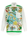 Comme Des Garçons Patterned Cotton Poplin Shirt With Contrast Details In Multi