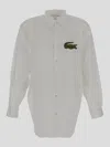Comme Des Garçons Shirt Collaboration With Lacoste Featuring Button-down Collar In White