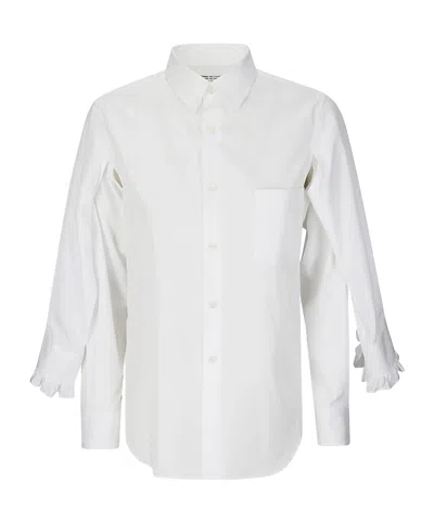 Comme Des Garçons Cotton Shirt In White