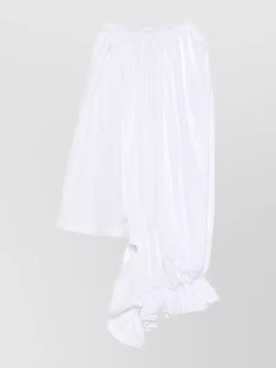 Comme Des Garçons Cotton Skirt Asymmetric Hem Ruffled Design In White