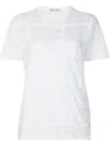 Comme Des Garçons White Checks Crew Neck Top In White