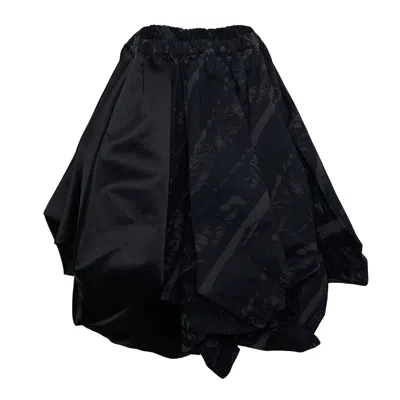 Comme Des Garçons Cotton Twill Pigment Print X Skirt In Black