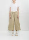 Comme Des Garçons Cotton Wide-leg Bermuda Shorts In Beige
