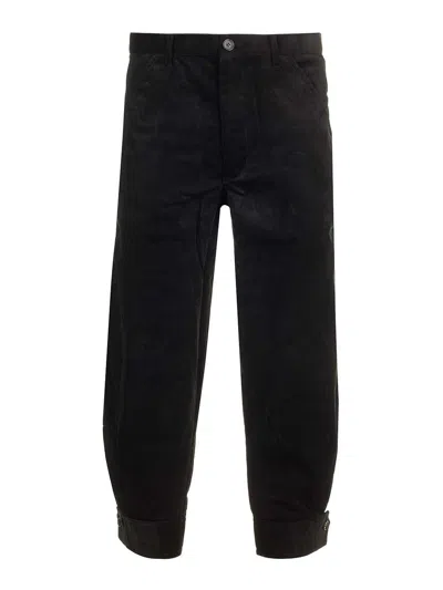 Comme Des Garçons Cotton Velvet Trousers In Black