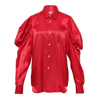 Comme Des Garçons Court Sleeve Blouse In Red