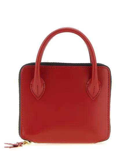 Comme Des Garçons Cowhide Zip-around Wallet In Red
