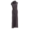 Comme Des Garçons Comme Des Garcons Cowl Neck Flutter Seam Midi Dress In Grey