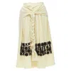 Comme Des Garçons Comme Des Garcons Cream Wool Braid Lattice Embroidery Skirt In White