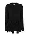 Comme Des Garçons Ruffled Long-sleeved Top In Black
