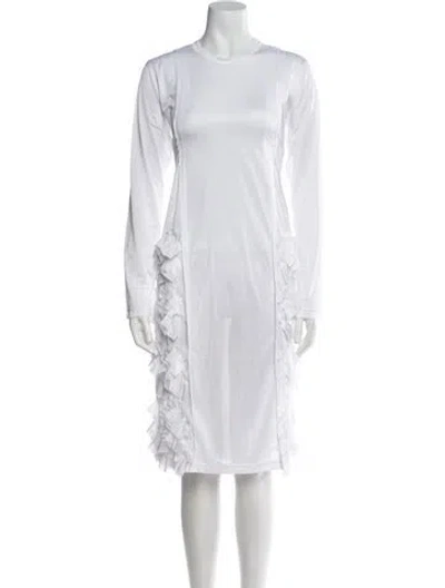 Pre-owned Comme Des Garçons Crew Neck Knee-length Dress In White
