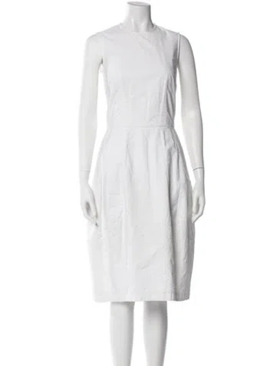 Pre-owned Comme Des Garçons Crew Neck Knee-length Dress In White