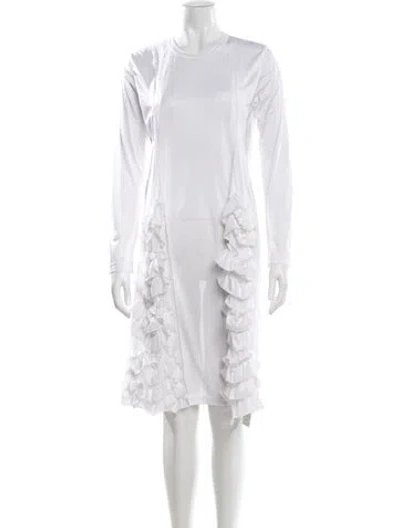 Pre-owned Comme Des Garçons Crew Neck Knee-length Dress In White