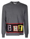 Comme Des Garçons Crew Neck Knitted Sweater In Gray