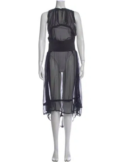 Pre-owned Comme Des Garçons Crew Neck Long Dress In Black