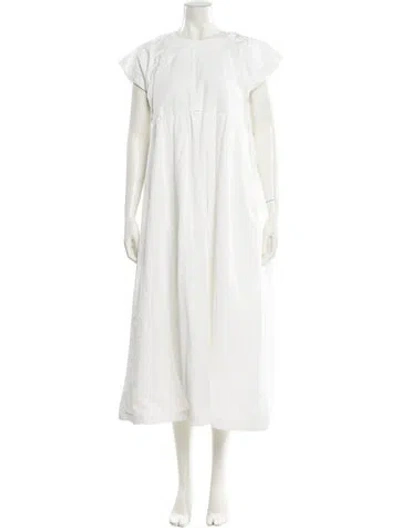 Pre-owned Comme Des Garçons Crew Neck Long Dress W/ Tags In White