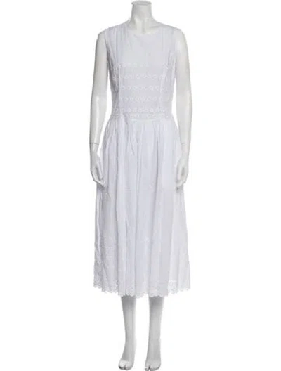 Pre-owned Comme Des Garçons Crew Neck Long Dress In White