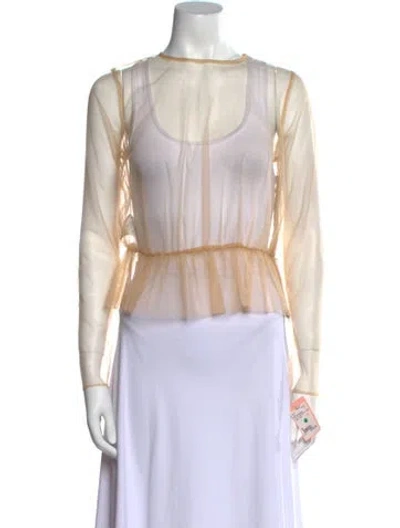 Pre-owned Comme Des Garçons Crew Neck Long Sleeve Blouse W/ Tags In Neutral