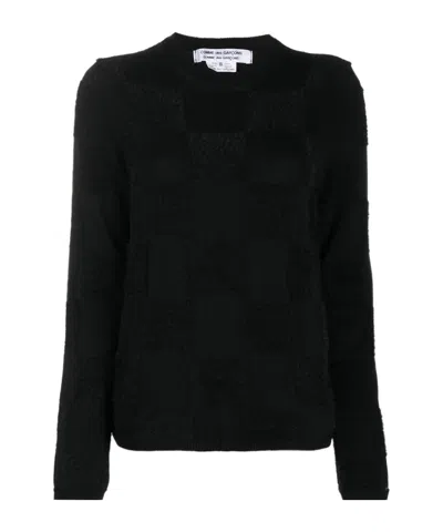 Comme Des Garçons Crew Neck Long Sleeve Sweater In Black
