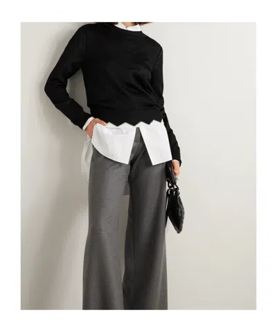 Comme Des Garçons Crew Neck Long Sleeve Sweater In Black