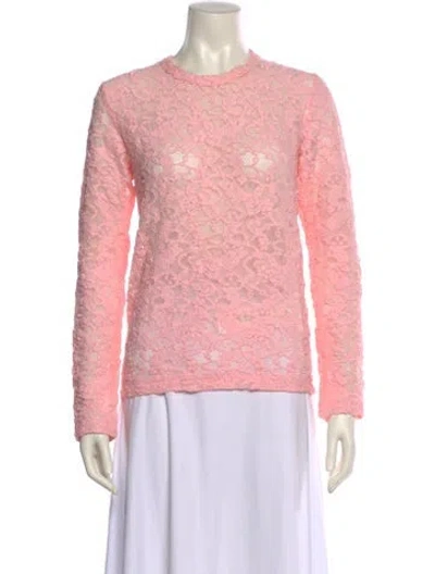 Pre-owned Comme Des Garçons Crew Neck Long Sleeve Sweatshirt In Pink