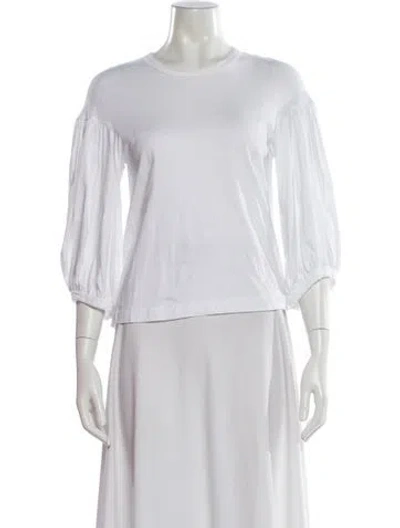 Pre-owned Comme Des Garçons Crew Neck Long Sleeve Top In White