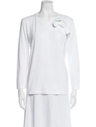 Pre-owned Comme Des Garçons Crew Neck Long Sleeve Top In White