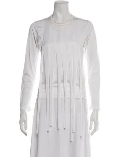Pre-owned Comme Des Garçons Crew Neck Long Sleeve Top In White
