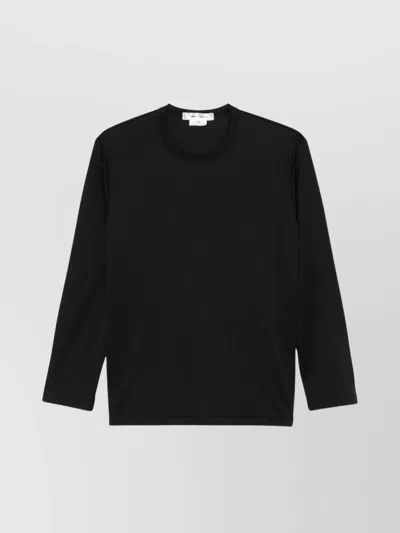 Comme Des Garçons Crew Neck Long Sleeves Straight Hem In Black