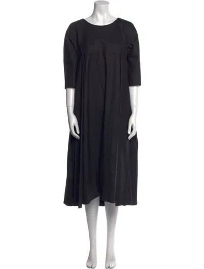 Pre-owned Comme Des Garçons Crew Neck Midi Length Dress In Black
