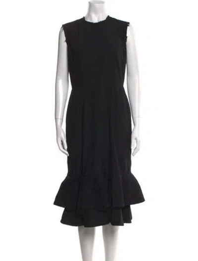 Pre-owned Comme Des Garçons Crew Neck Midi Length Dress In Black
