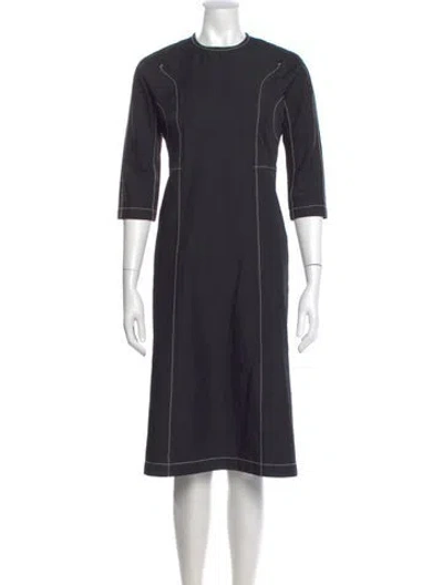 Pre-owned Comme Des Garçons Crew Neck Midi Length Dress In Black