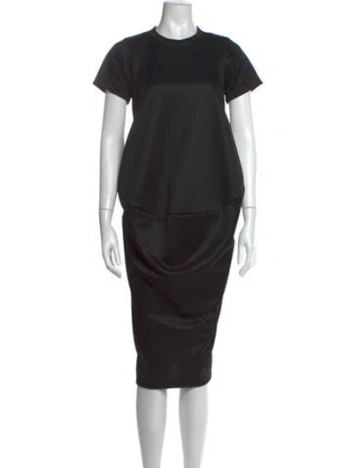 Pre-owned Comme Des Garçons Crew Neck Midi Length Dress In Black