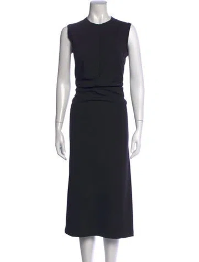 Pre-owned Comme Des Garçons Crew Neck Midi Length Dress In Black