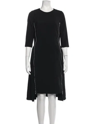 Pre-owned Comme Des Garçons Crew Neck Midi Length Dress In Black