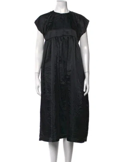 Pre-owned Comme Des Garçons Crew Neck Midi Length Dress In Black