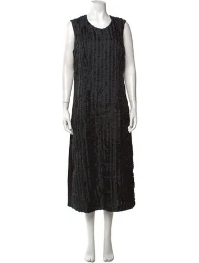 Pre-owned Comme Des Garçons Crew Neck Midi Length Dress In Black