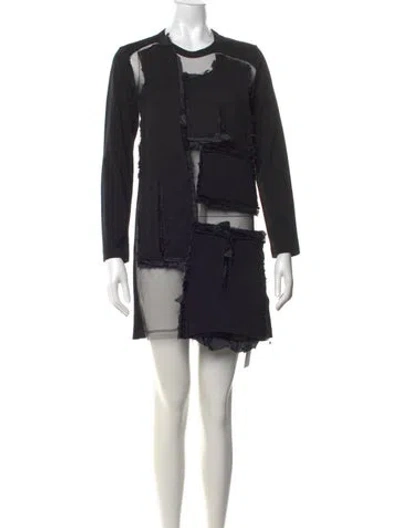 Pre-owned Comme Des Garçons Crew Neck Mini Dress In Black