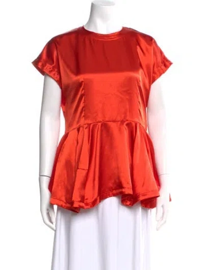 Pre-owned Comme Des Garçons Crew Neck Short Sleeve Blouse In Orange