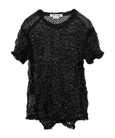 Comme Des Garçons Crew Neck Short-sleeved Top In Black