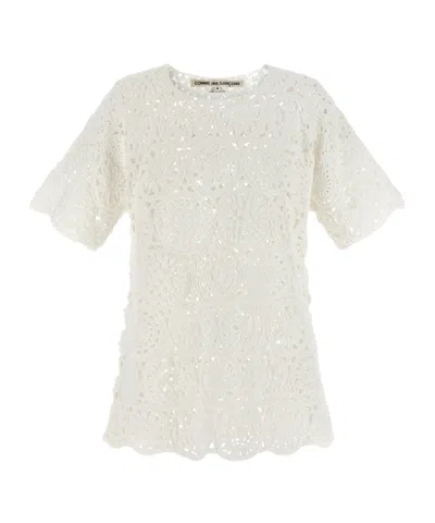 Comme Des Garçons Crew Neck Short-sleeved T-shirt In White