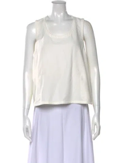 Pre-owned Comme Des Garçons Crew Neck Sleeveless Top In White