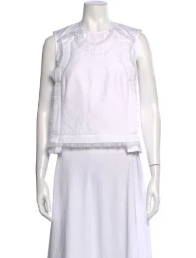 Pre-owned Comme Des Garçons Crew Neck Sleeveless Top In White