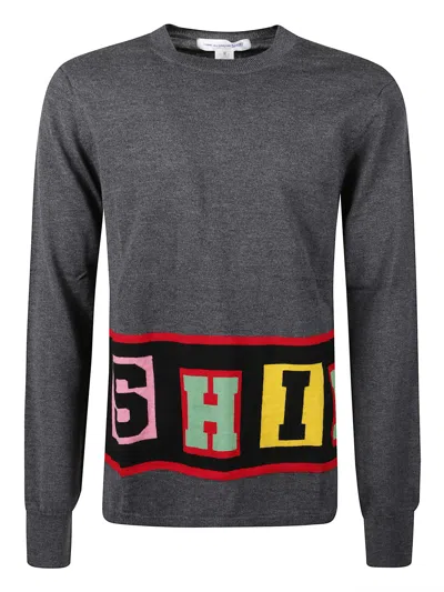 COMME DES GARÇONS CREW NECK SWEATER WITH WRITING