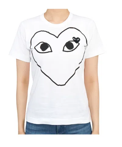 Comme Des Garçons Crew Neck T-shirt In White