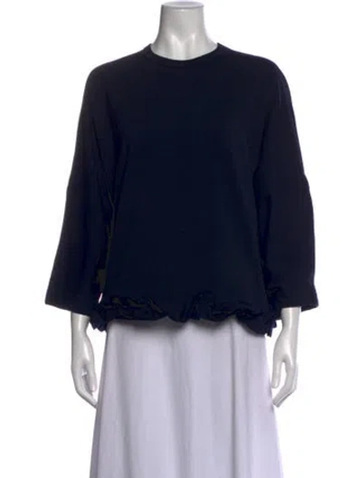 Pre-owned Comme Des Garçons Crew Neck Three-quarter Sleeve Top In Blue