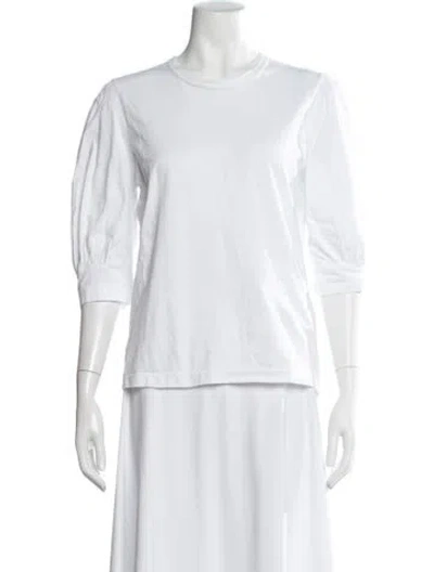 Pre-owned Comme Des Garçons Crew Neck Three-quarter Sleeve T-shirt In White